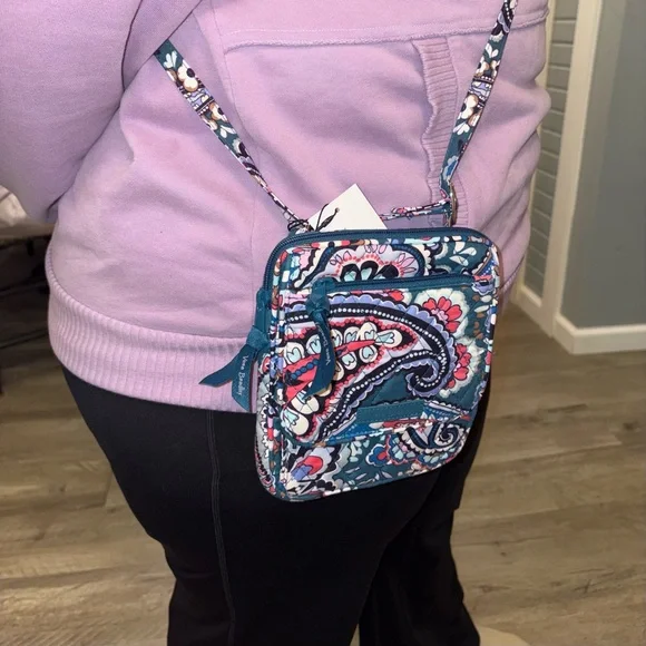 Vera Bradley Cotton Boho Mini Hipster Crossbody Bag The Haymarket Paisley NWT - Picture 6 of 9